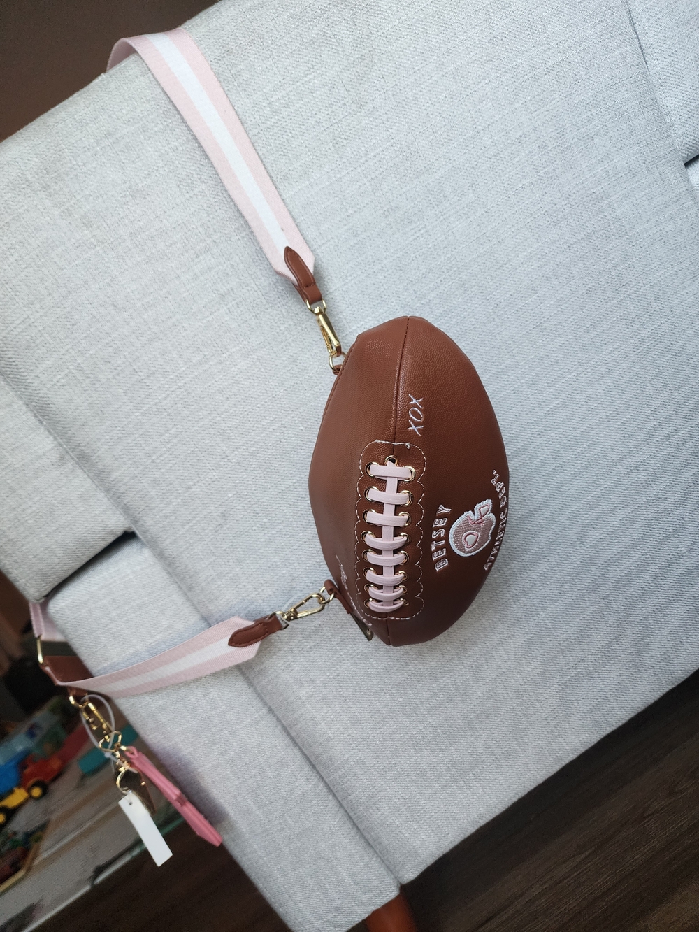 NWT Betsey Johnson Toss 2 Football Crossbody Bag πβ¨ - Picture 5 of 7
